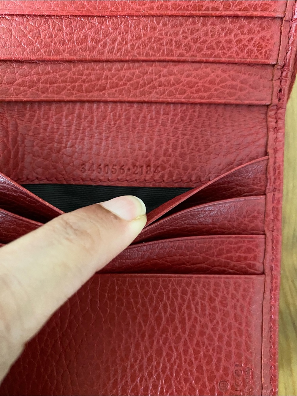 Gucci GG Monogram Canvas Red Leather Small Compact Wallet - Picture 15 of 16